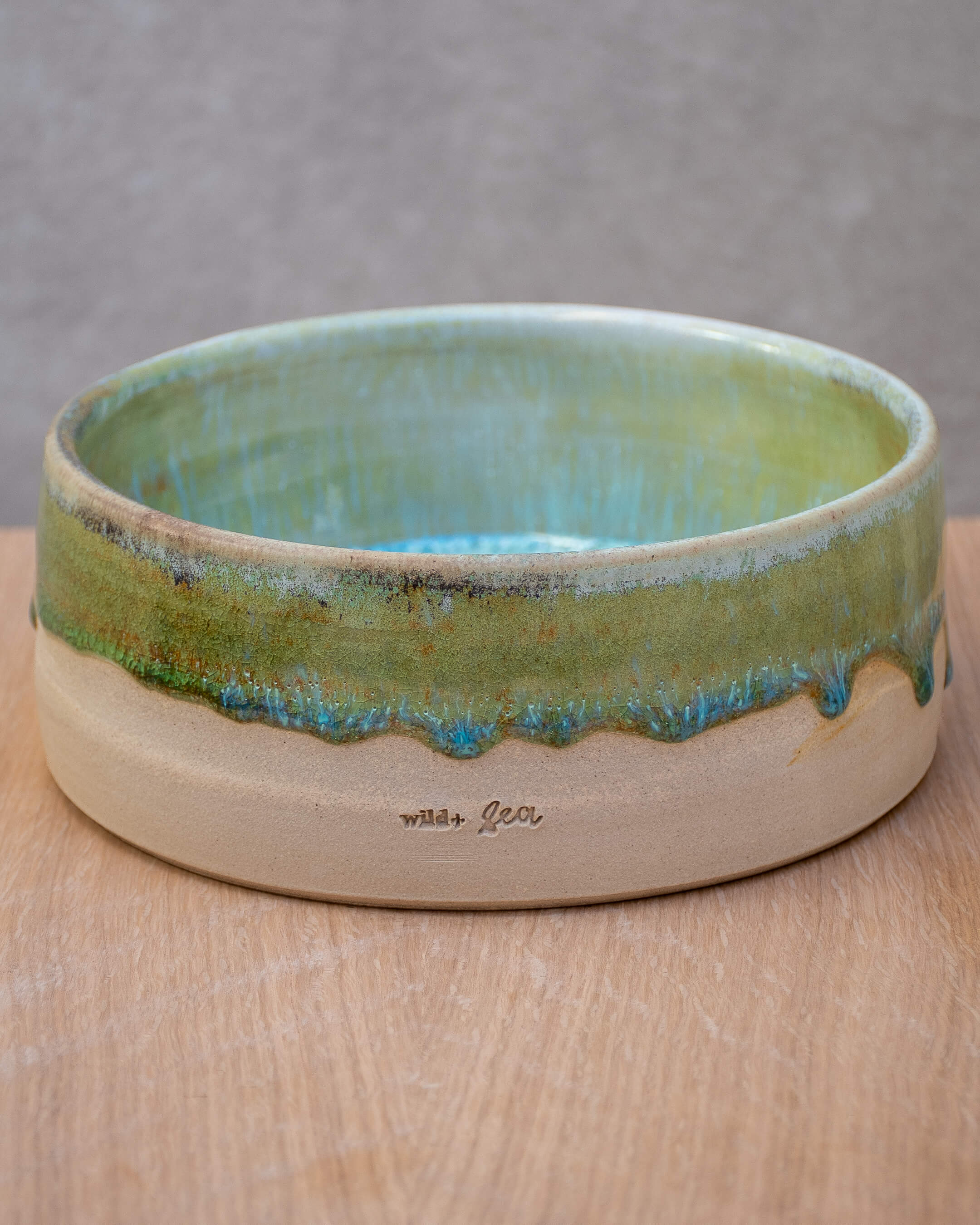 Lichen #2 - Hand Thrown Dog Bowl (18 x 7cm)