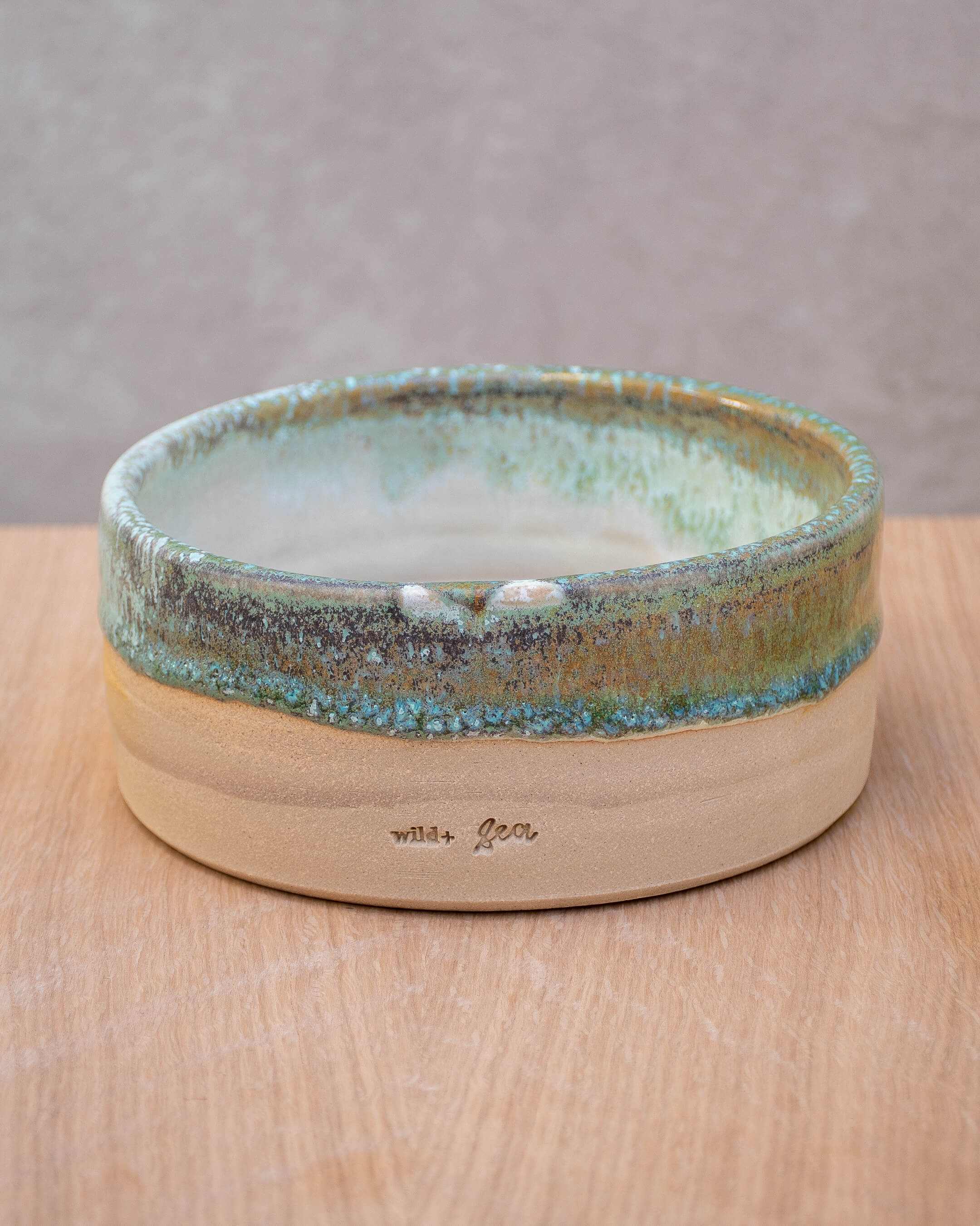 Lichen #4 - Hand Thrown Dog Bowl (15 x 6.5cm)